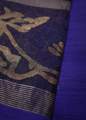 Blue Matka Pure Silk Saree With Blouse Piece - Indian Silk House Agencies