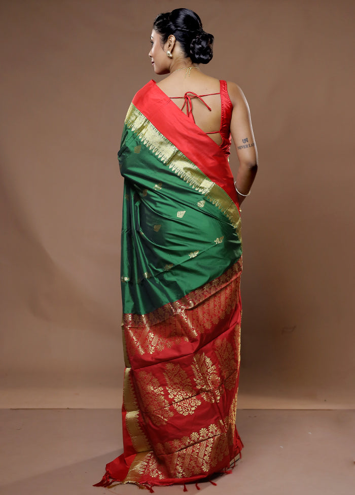 Cream Kanjivaram Silk Saree With Blouse Piece - Indian Silk House Agencies