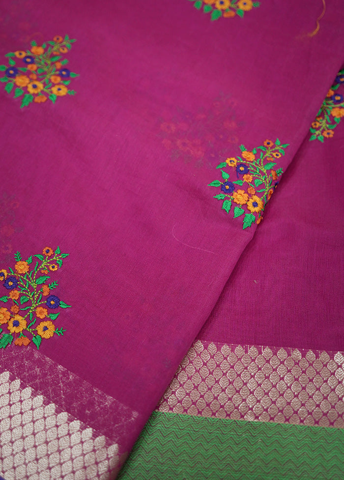 Pink Cotton Saree With Blouse Piece - Indian Silk House Agencies