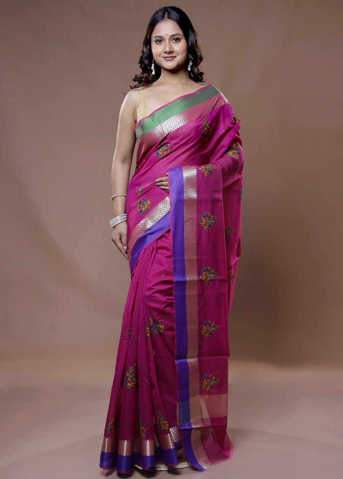 Pink Cotton Saree With Blouse Piece - Indian Silk House Agencies