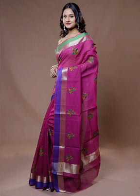 Pink Cotton Saree With Blouse Piece - Indian Silk House Agencies