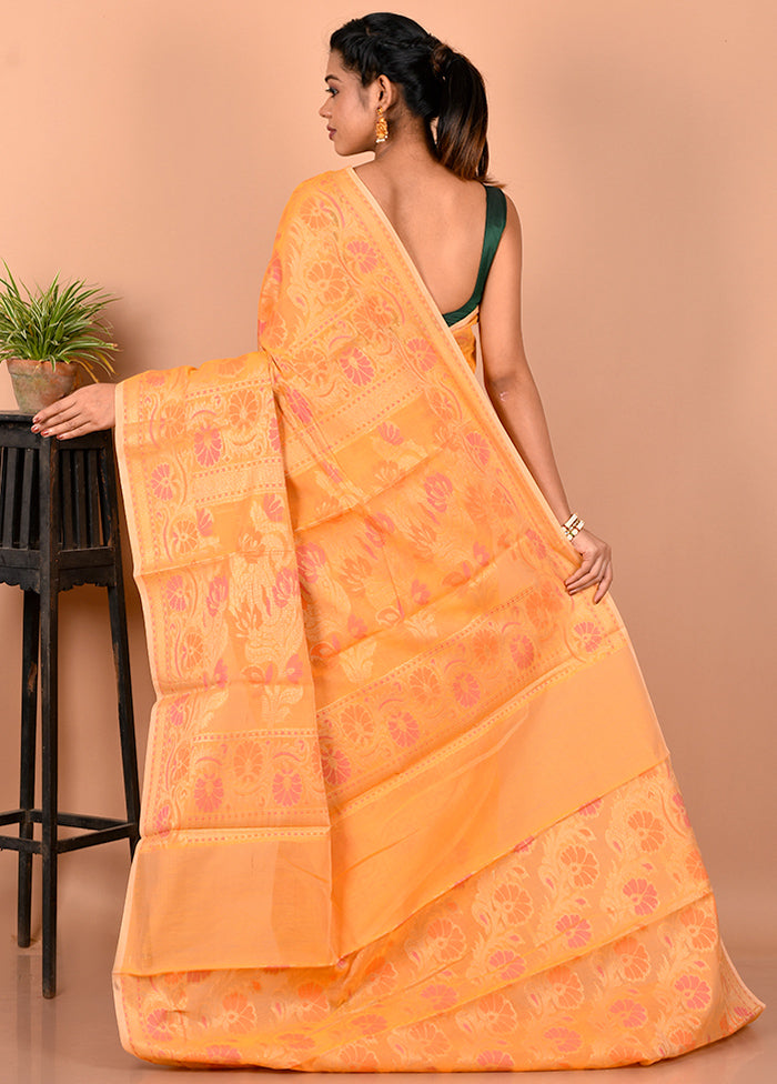 Yellow Kora Silk Saree With Blouse Piece - Indian Silk House Agencies