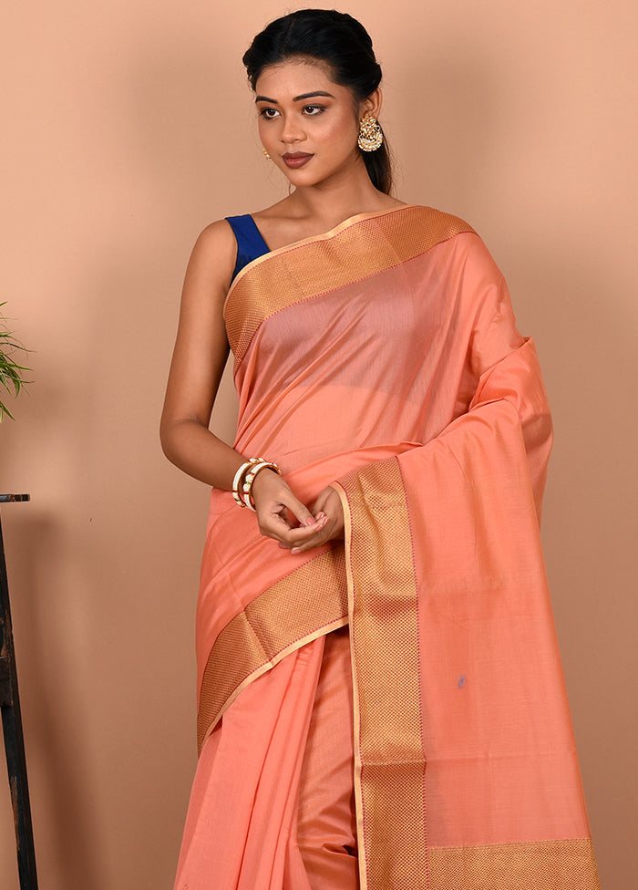 Rust Kora Silk Saree With Blouse Piece - Indian Silk House Agencies