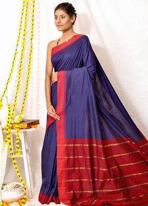 Blue Cotton Saree With Blouse - Indian Silk House Agencies