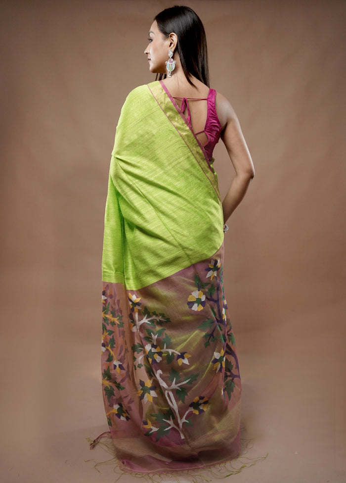 Green Matka Silk Saree With Blouse Piece - Indian Silk House Agencies