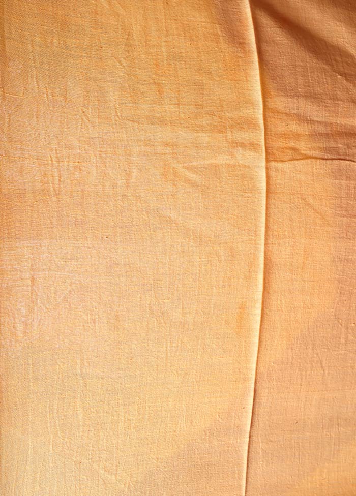 Peach Mul Cotton Saree Without Blouse Piece - Indian Silk House Agencies