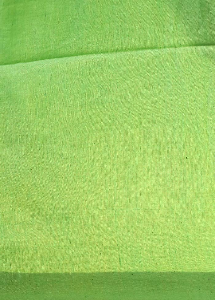 Green Mul Cotton Saree With Blouse Piece - Indian Silk House Agencies