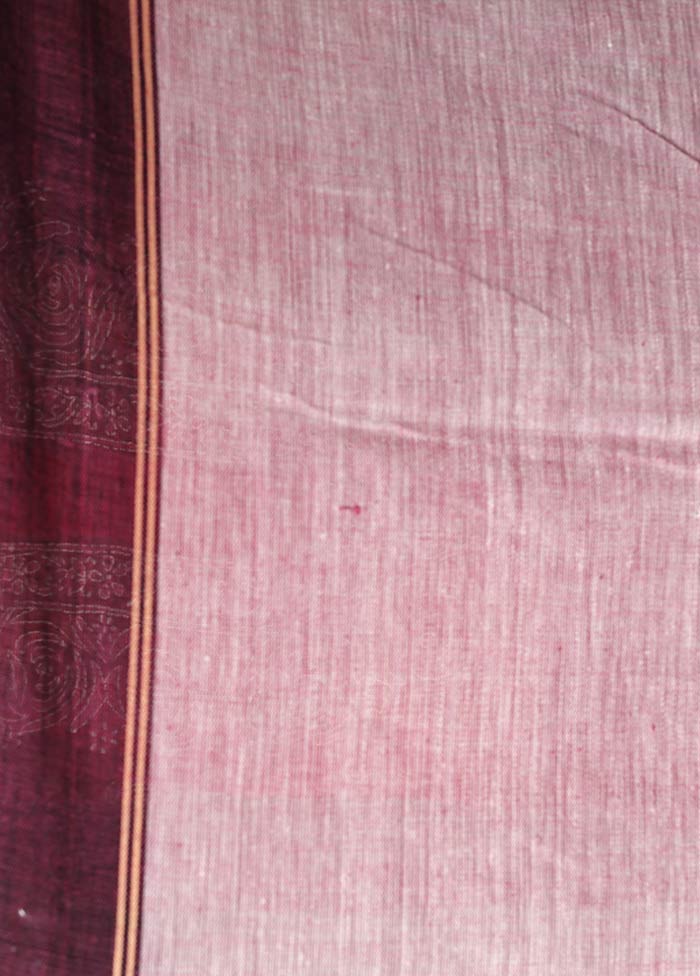 Light Pink Shantipuri Cotton Saree Without Blouse Piece - Indian Silk House Agencies