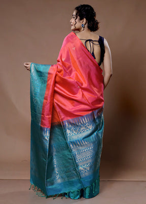 Pink Kanjivaram Pure Silk Saree With Blouse Piece - Indian Silk House Agencies