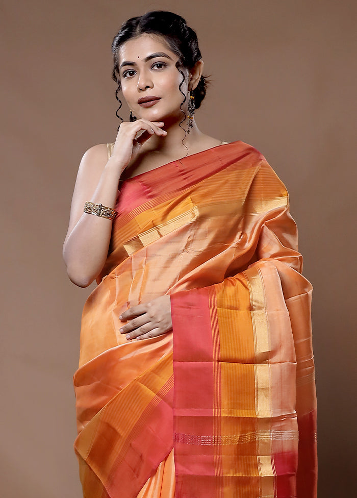 Pink Kanjivaram Silk Saree With Blouse Piece - Indian Silk House Agencies