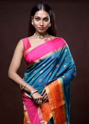 Green Kanjivaram Silk Saree Without Blouse Piece - Indian Silk House Agencies