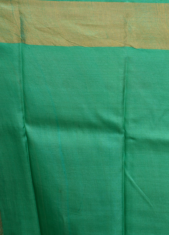 Green Tussar Silk Saree With Blouse Piece - Indian Silk House Agencies