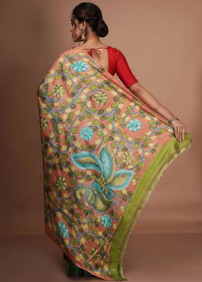 Green Tie And Dye Pure Silk Saree With Blouse Piece - Indian Silk House Agencies