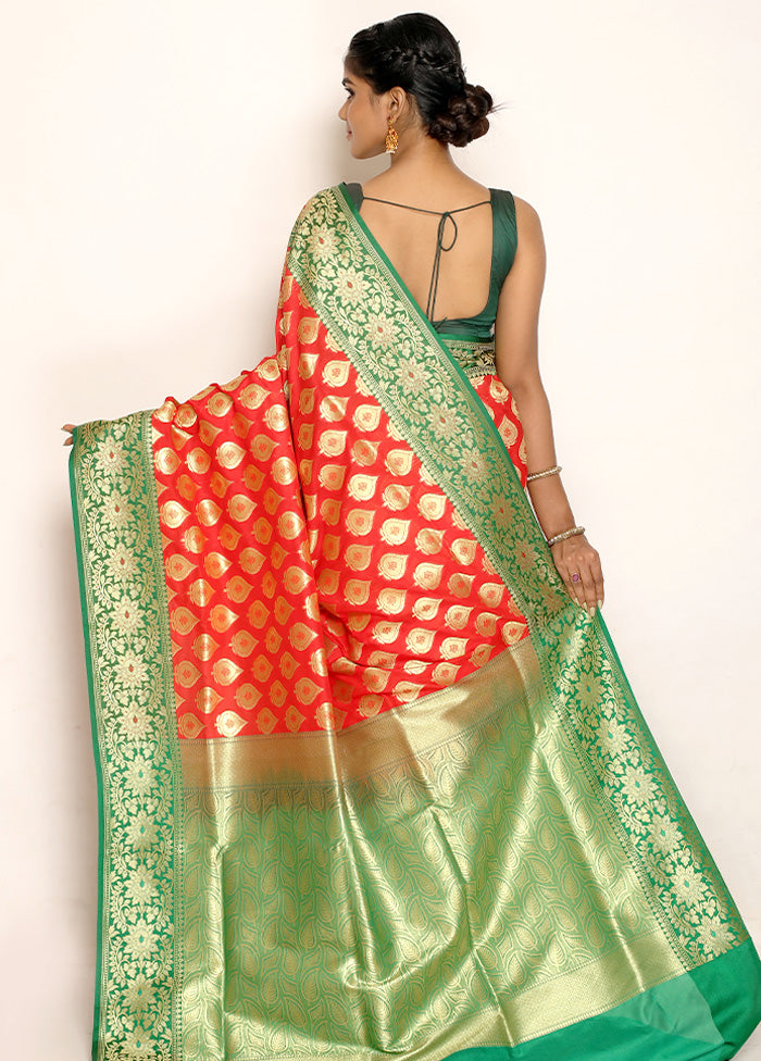 Red Uppada Silk Saree With Blouse Piece - Indian Silk House Agencies