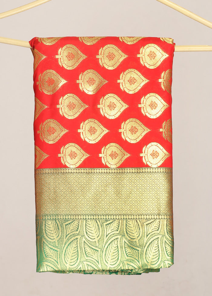 Red Uppada Silk Saree With Blouse Piece - Indian Silk House Agencies