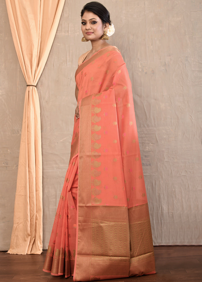 Pink Kora Silk Zari Work Saree With Blouse - Indian Silk House Agencies