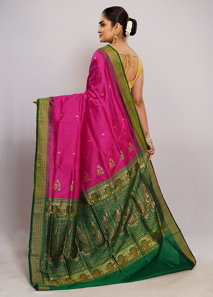 Pink Kanjivaram Pure Silk Saree With Blouse Piece - Indian Silk House Agencies