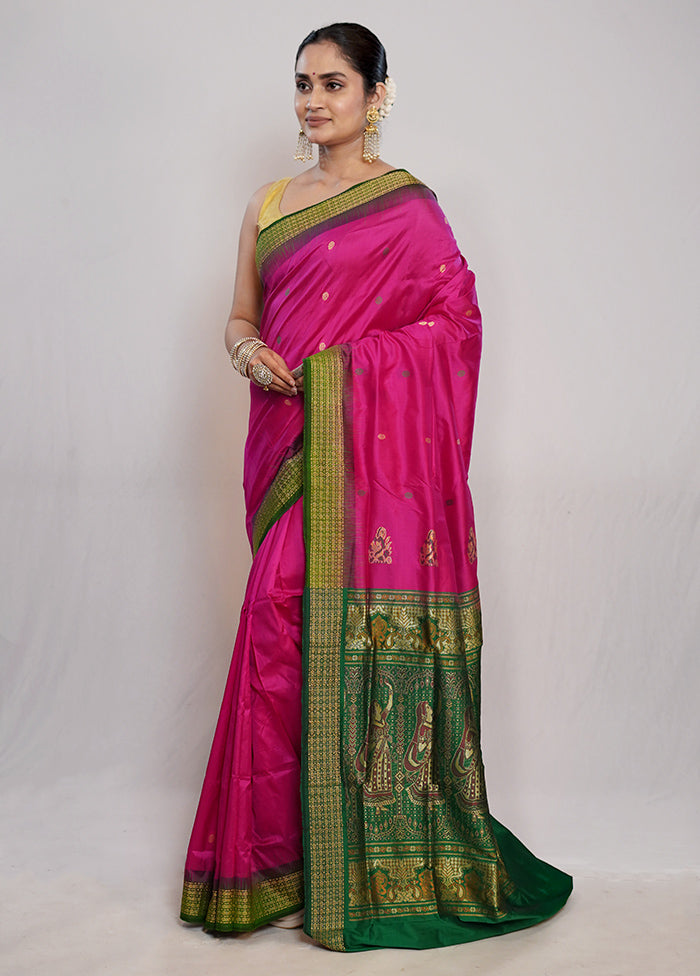 Pink Kanjivaram Pure Silk Saree With Blouse Piece - Indian Silk House Agencies