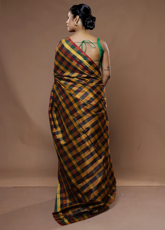 Cream Kanjivaram Silk Saree With Blouse Piece - Indian Silk House Agencies