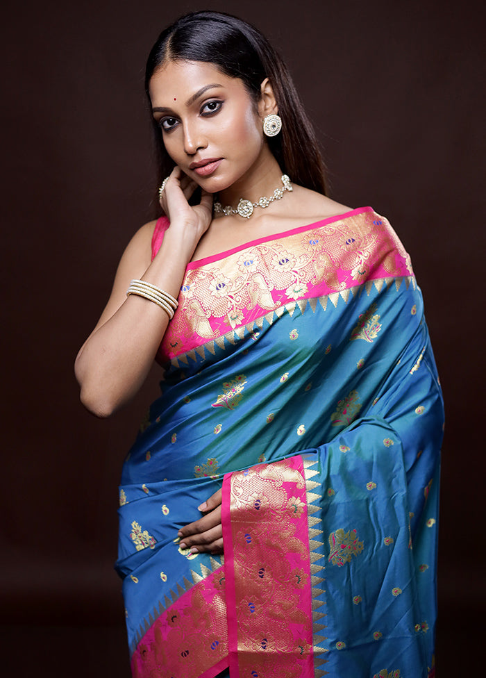 Green Kanjivaram Silk Saree Without Blouse Piece - Indian Silk House Agencies