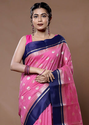 Pink Cotton Saree With Blouse Piece - Indian Silk House Agencies