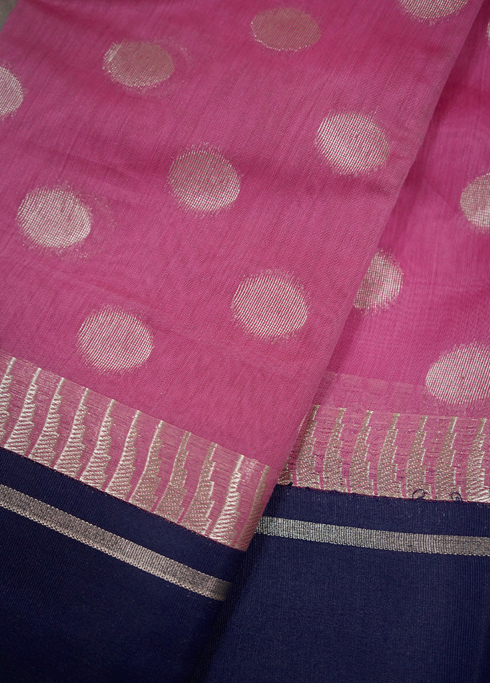 Pink Cotton Saree With Blouse Piece - Indian Silk House Agencies