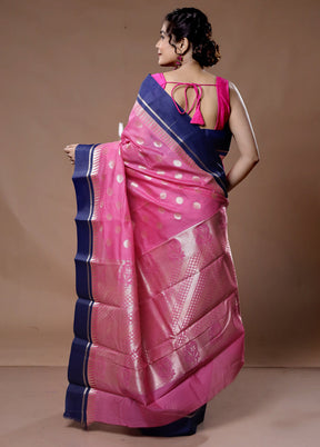 Pink Cotton Saree With Blouse Piece - Indian Silk House Agencies