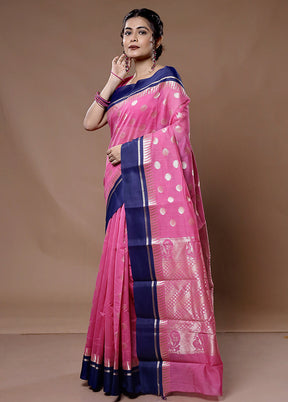 Pink Cotton Saree With Blouse Piece - Indian Silk House Agencies