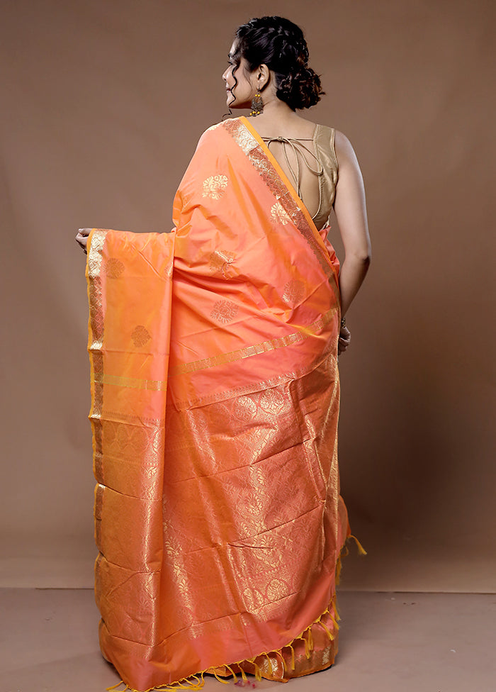 Pink Kanjivaram Silk Saree With Blouse Piece - Indian Silk House Agencies