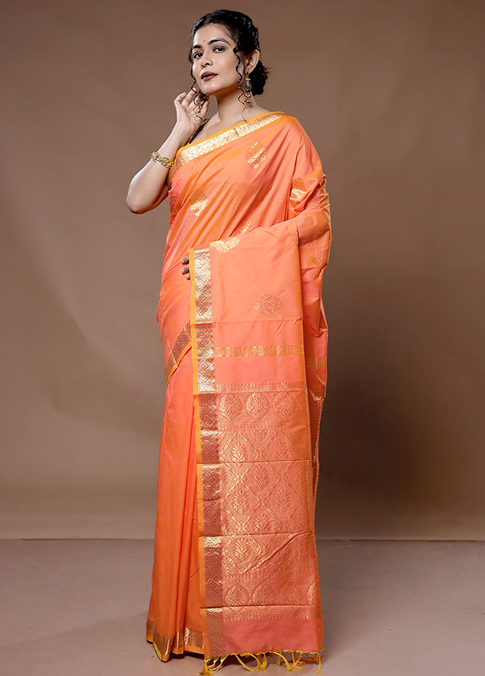 Pink Kanjivaram Silk Saree With Blouse Piece - Indian Silk House Agencies