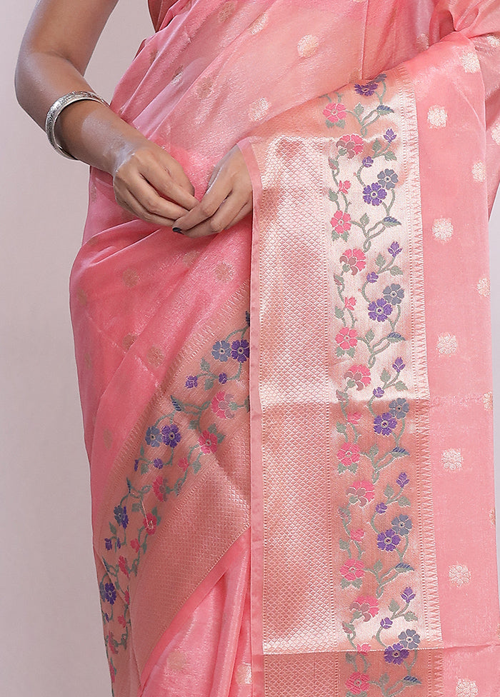 Pink Dupion Silk Saree With Blouse Piece - Indian Silk House Agencies