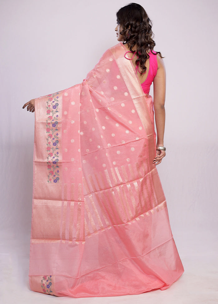 Pink Dupion Silk Saree With Blouse Piece - Indian Silk House Agencies