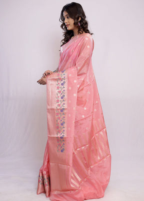 Pink Dupion Silk Saree With Blouse Piece - Indian Silk House Agencies