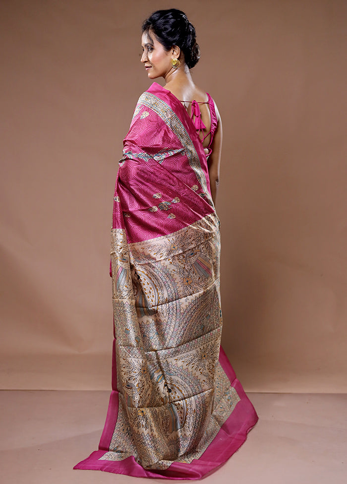 Blue Tussar Silk Saree With Blouse Piece - Indian Silk House Agencies