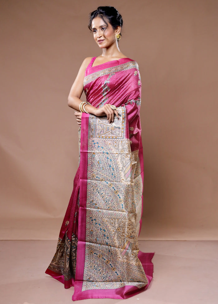 Blue Tussar Silk Saree With Blouse Piece - Indian Silk House Agencies