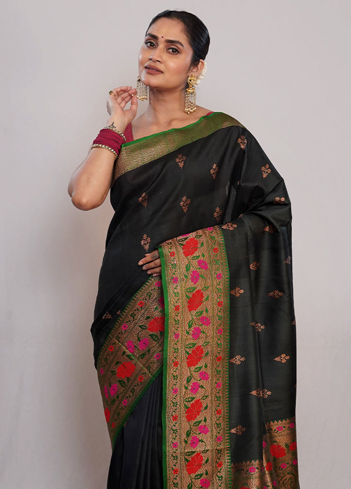 Green Tussar Pure Silk Saree With Blouse Piece - Indian Silk House Agencies