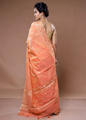 Pink Cotton Saree With Blouse Piece - Indian Silk House Agencies