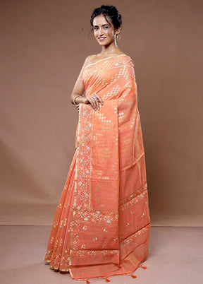 Pink Cotton Saree With Blouse Piece - Indian Silk House Agencies