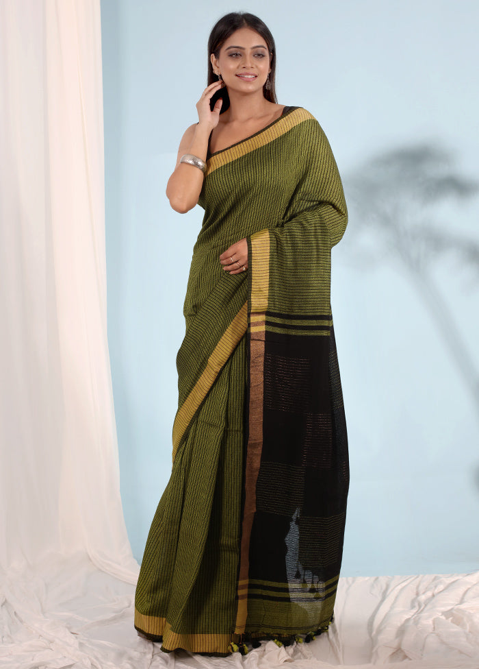 Green Matka Silk Saree With Blouse Piece - Indian Silk House Agencies