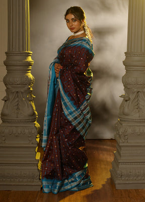 Maroon Bomkai Pure Silk Saree With Blouse Piece - Indian Silk House Agencies