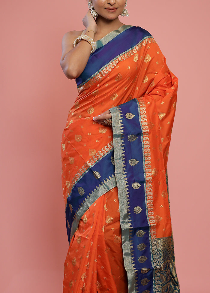 Pink Kanjivaram Silk Saree With Blouse Piece - Indian Silk House Agencies