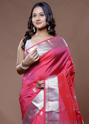 Pink Kanjivaram Silk Saree With Blouse Piece - Indian Silk House Agencies