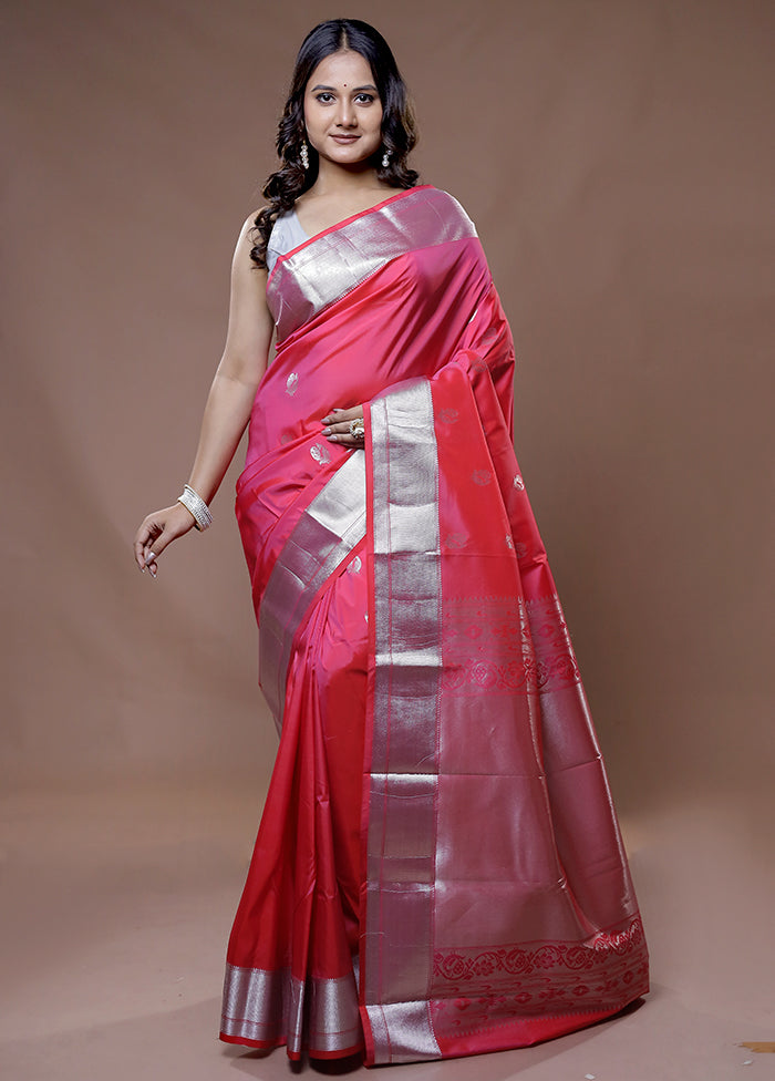 Pink Kanjivaram Silk Saree With Blouse Piece - Indian Silk House Agencies