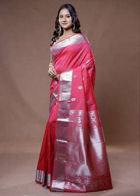 Pink Kanjivaram Silk Saree With Blouse Piece - Indian Silk House Agencies