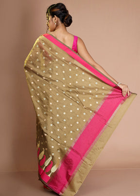 Brown Cotton Saree With Blouse Piece - Indian Silk House Agencies