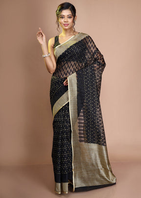 Black Net Saree With Blouse Piece - Indian Silk House Agencies