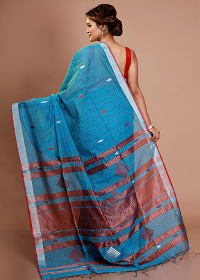 Sky Blue Matka Silk Saree With Blouse Piece - Indian Silk House Agencies