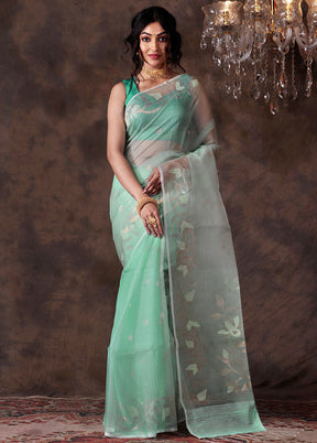 Sea Green Pure Resham Matka Silk Saree With Blouse Piece - Indian Silk House Agencies