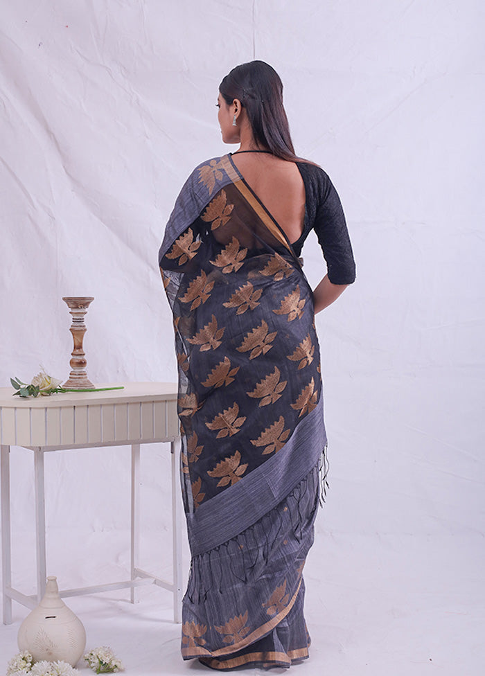 Grey Matka Pure Silk Saree With Blouse Piece - Indian Silk House Agencies