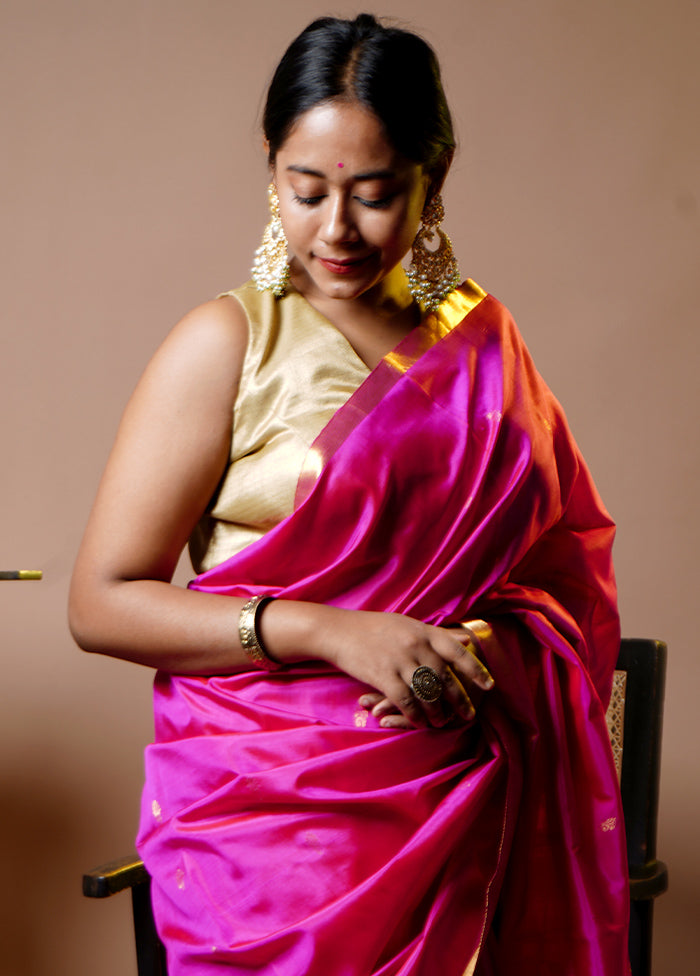 Ankita In Pink Kanjivaram Saree With Blouse Piece - Indian Silk House Agencies